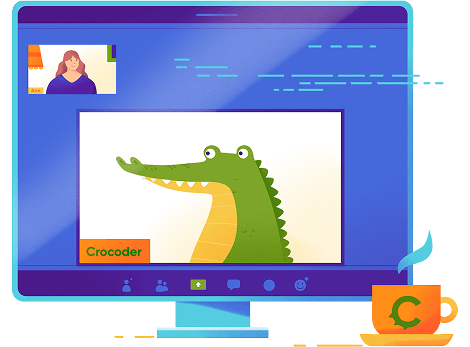 CroCoder team member in a video call consultation